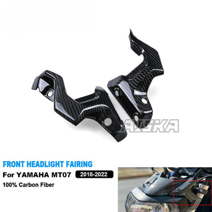 AISKA Motorcycle Carbon Fiber Front Headlight Bracket Fairing Cowls for Yamaha MT07 FZ07 2018-2022
