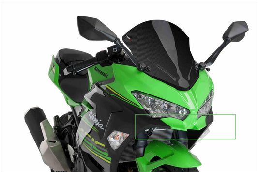 AISKA 100% 3K Dry Carbon Fiber Motorcycle Accessories Front Fairing Aerodynamic Wing Cover for Kawasaki Ninja 400 2018-2024