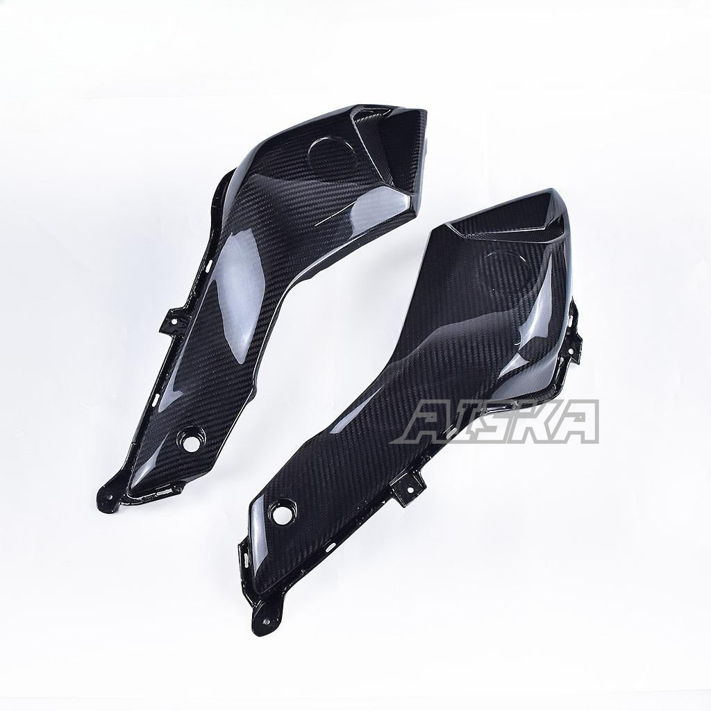 AISKA 100% Dry Carbon Fiber Motorcycle Fairings Upper Side Air Intake Panels Protection Covers for Yamaha MT07 MT-07 2014-2017
