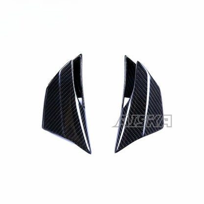 AISKA Dry Carbon Fiber Motorcycle Fixed Wind Wing Flow Front Fairing Side Spoiler Winglet for Honda CB650R CBR650R 2019+