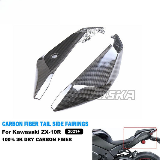 AISKA 3K Dry Carbon Fiber Motorcycle Rear Tail Seat Side Panels Fairings for Kawasaki Ninja ZX10R ZX-10R 2021-2024