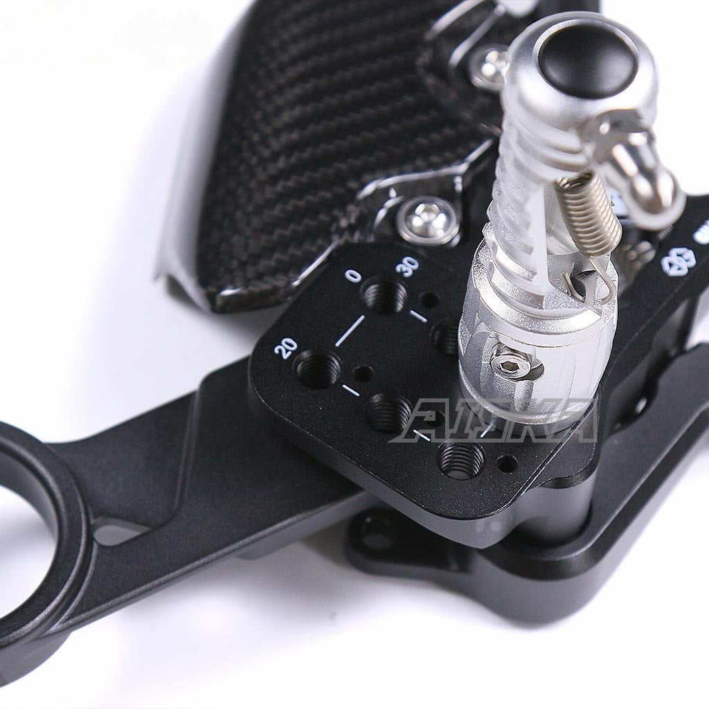 AISKA Dry Carbon Fiber Footrest Kits Racing Products Motorcycle Adjustable Foot Pegs Rearset for BMW Motorrad M1000RR 2023 2024