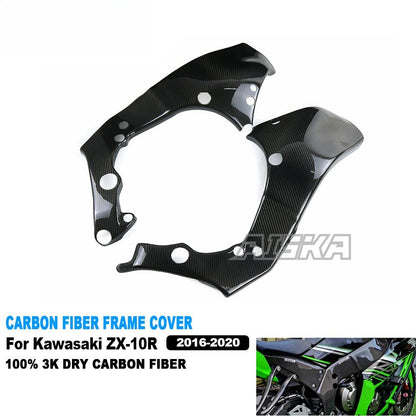 AISKA 3K Dry Carbon Fiber Motorcycle Accessories Frame Cover Panel Protector Guard Fairing for Kawasaki ZX10R ZX-10R 2016-2020