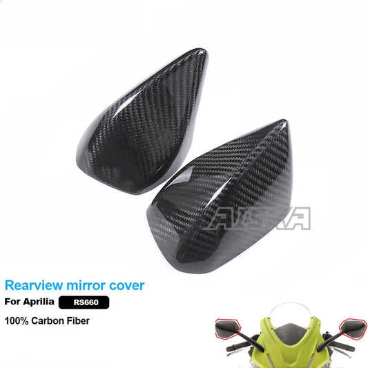 AISKA Twill Weave 3K 3*3 Carbon Fiber Motorcycle Accessories Rearview Mirror Cover for Aprilia RSV4  2021+
