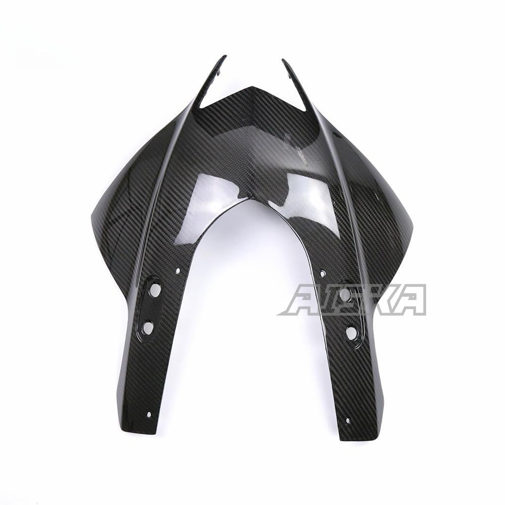 AISKA Motorcycle Carbon Fiber Front Headlight Fairing Panel Cover Nose Shell Housing Cowl for Yamaha R3 2022 2023 2024