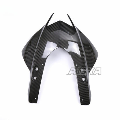 AISKA Motorcycle Carbon Fiber Front Headlight Fairing Panel Cover Nose Shell Housing Cowl for Yamaha R3 2022 2023 2024