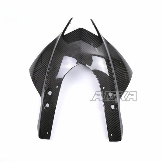 AISKA Motorcycle Carbon Fiber Front Headlight Fairing Panel Cover Nose Shell Housing Cowl for Yamaha R3 2022 2023 2024