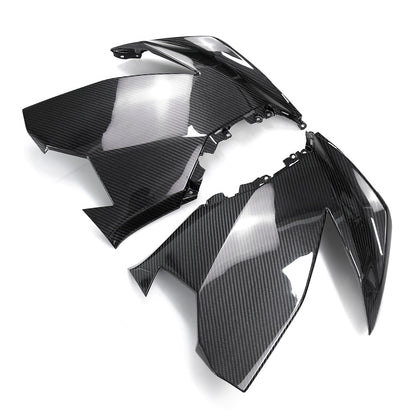 AISKA 100% 3K Dry Carbon Fiber Motorcycle Accessories Front Upper Side Spoiler Panel Fairing for Kawasaki Ninja 400 2018-2024