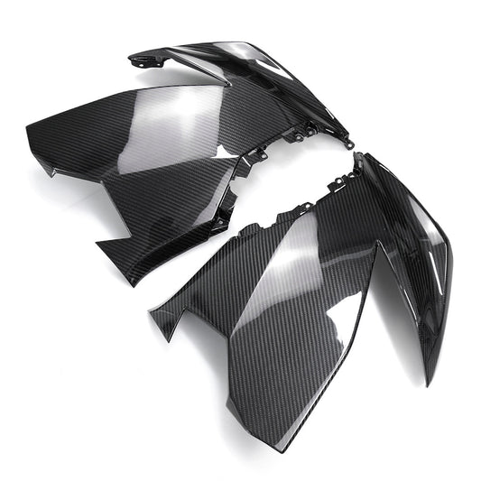 AISKA 100% 3K Dry Carbon Fiber Motorcycle Accessories Front Upper Side Spoiler Panel Fairing for Kawasaki Ninja 400 2018-2024