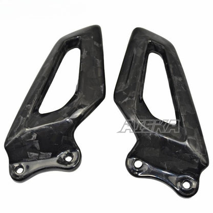 AISKA 3K 3*3 Twill Weave Gloss Motorcycle Carbon Fiber Foot Peg Cover Heel Guards for BMW S1000RR 2019-2025