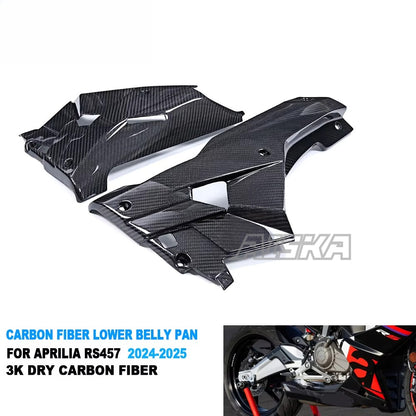 AISKA 100% 3K Twill Glossy Dry Carbon Fiber Lower Belly Pan for Aprilia RS457 2023 2024 2025