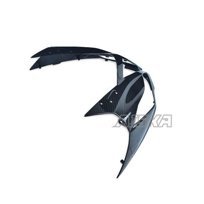 AISKA 3K Dry Carbon Fiber Motorcycle Front Headlight Nose Cover Fairing for Kawasaki Ninja ZX-6R 2013-2024