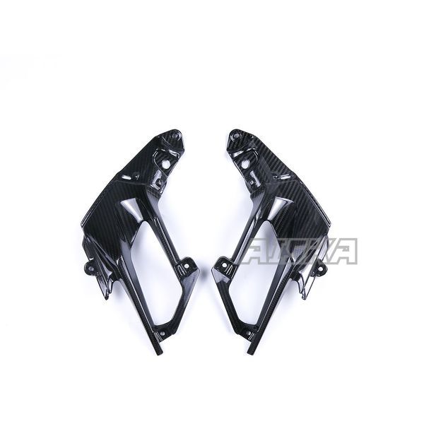 AISKA 100% 3K Dry Carbon Fiber Motorcycle Accessories Front Side Panel Spoiler Fairing for Kawasaki Ninja 400 Z400 2018-2024