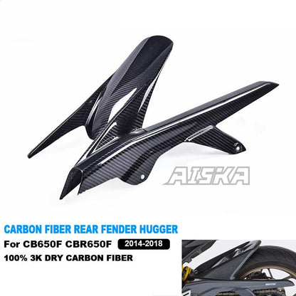 AISKA Motorcycle 3K Dry Carbon Fiber Rear Fender Chain Guard Mudguard Hugger for Honda CB650F CBR650F 14-18 CB650R CBR650R 2019+