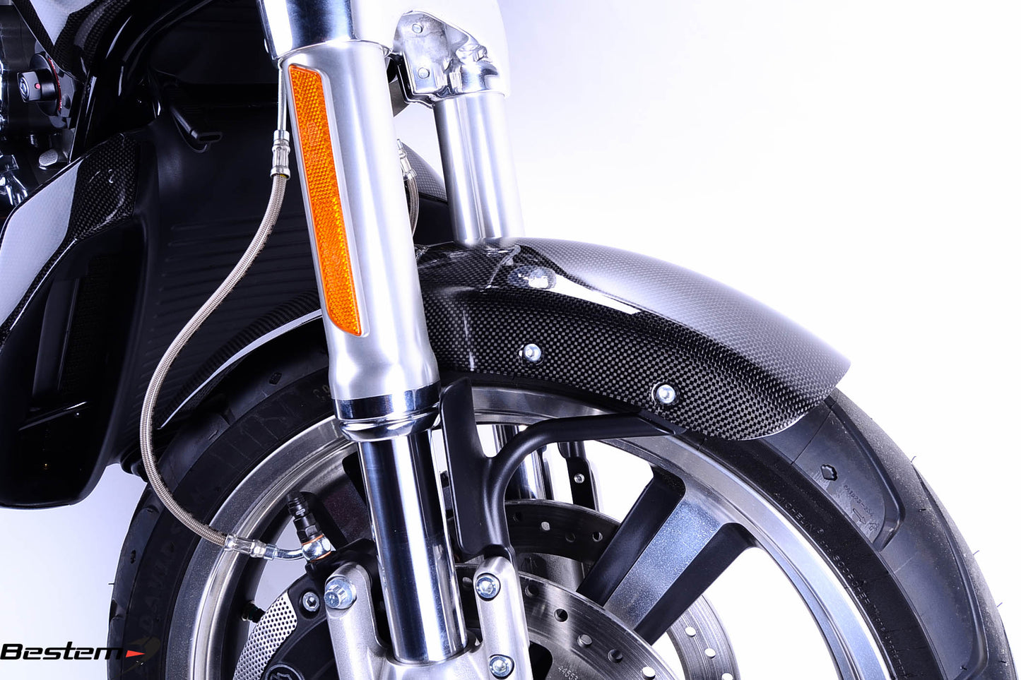 AISKA Twill Weave Glossy 100% 3K Carbon Fiber Front Mudguard for Harley Davidson VRSCF V-Rod Muscle