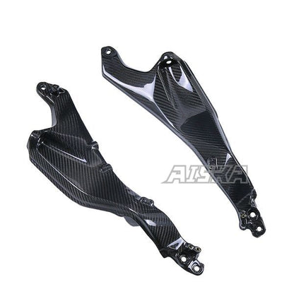 AISKA Full 3K Dry Carbon Fiber Motorcycle Rear Seat Side Plate Panels Frame Fairings for Kawasaki Ninja H2 H2R 2015-2024