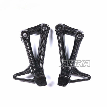 AISKA Five-layer Carbon Fiber Motorcycle Passenger Foot Peg Mount Kit Heel Guards Cover for Yamaha MT10 FZ10 2016-2021 2018 2019