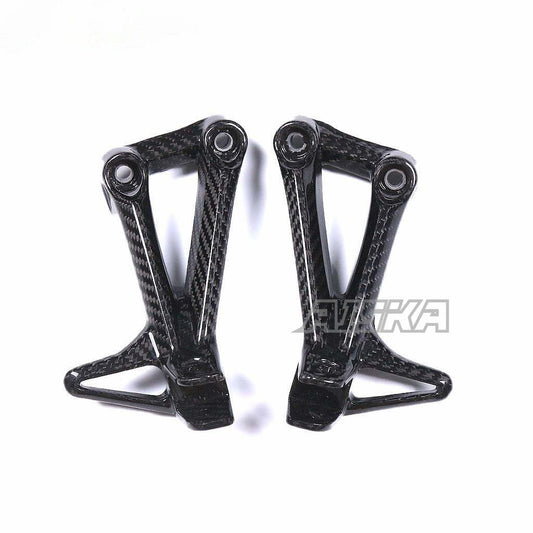AISKA Five-layer Carbon Fiber Motorcycle Passenger Foot Peg Mount Kit Heel Guards Cover for Yamaha MT10 FZ10 2016-2021 2018 2019