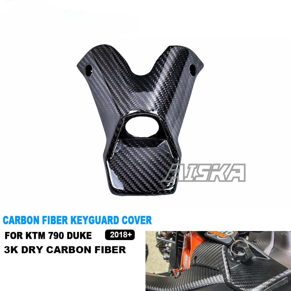 AISKA 790 890 Duke 3K Dry Carbon Fiber Motorcycle Ignition Lock Key Cover Case Fairing for KTM 790 890 Duke 2018-2024