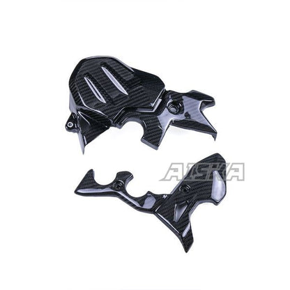 AISKA 100% 3K Dry Carbon Fiber Motorcycle Accessories Engine Protection Case Set Cover for Kawasaki Ninja 400 2018-2024