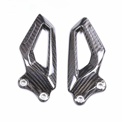 AISKA 3K 3*3 Twill Weave Gloss Carbon Fiber Rearset Plate Foot Peg Protector Motorcycle Heel Guard for BMW S1000RR 2019-2024