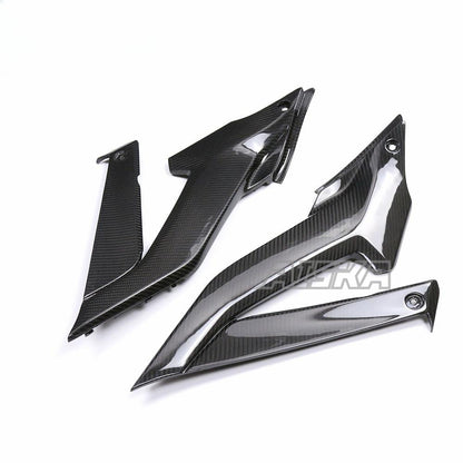 AISKA 100% Full Dry Carbon Fiber Rear Seat Side Panel Full Carbon Fiber Seat Side Tank Side Fairing for Yamaha R3 2022 2023 2024