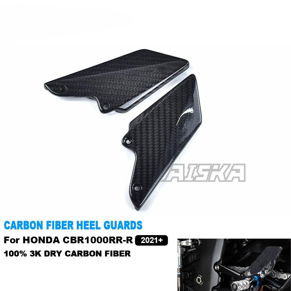 AISKA Carbon Fiber Motorcycle Accessories Rearset Heel Guard Plate Covers for Honda CBR1000RR-R 2021 2022 2023 2024