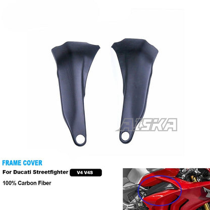 AISKA 100% Carbon Fiber Motorcycle Accessories Frame Cover for Ducati Streetfighter Panigale V4 2019-2024