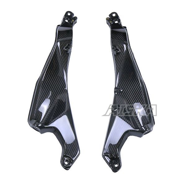 AISKA Full 3K Dry Carbon Fiber Motorcycle Rear Seat Side Plate Panels Frame Fairings for Kawasaki Ninja H2 H2R 2015-2024