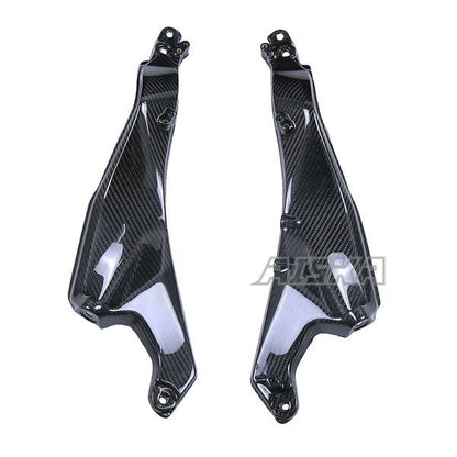 AISKA Full 3K Dry Carbon Fiber Motorcycle Rear Seat Side Plate Panels Frame Fairings for Kawasaki Ninja H2 H2R 2015-2024