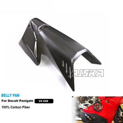 AISKA Motorcycle  100% Carbon Fiber Side Under Fairing Panel Belly Pan Panel Cowl Fairing for Panigale V4 V4S 2022 2023
