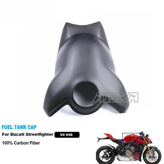 AISKA 100% Carbon Fiber Motorcycle Accessories Fuel tank Cap for Ducati Streetfighter V4 2019+