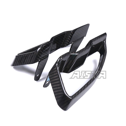 AISKA Dry Carbon Fiber Motorcycle Front Air Intakes Cover for Yamaha MT10 FZ10 2016-2021 2018 2019