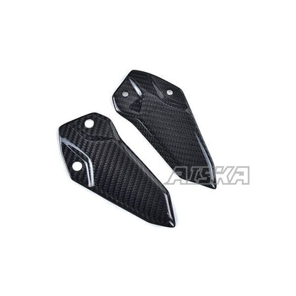 AISKA 3K Dry Carbon Fiber Motorcycle Heel Guard Rearset Plate Foot Peg Protector for Kawasaki Ninja ZX-25R 2020-2024