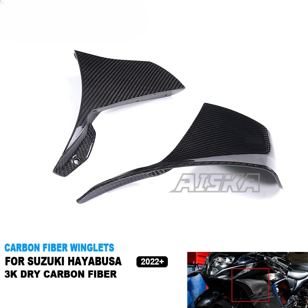 AISKA100%  3K Dry Carbon Fiber Parts Accessories Motorcycle Carbon Fibre Wings Winglets for Suzuki Gen 3 Hayabusa GSX1300R 2021-2025
