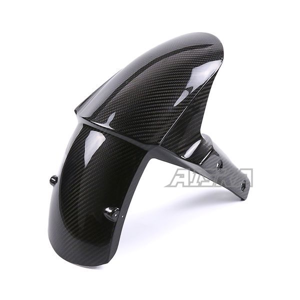 AISKA 3K Dry Carbon Fiber Motorcycle Front Wheel Fender Hugger Mudguard for Kawasaki Ninja ZX-6R 2013-2024