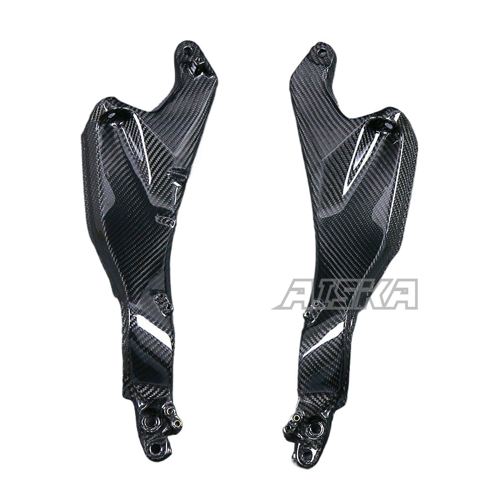 AISKA Full 3K Dry Carbon Fiber Motorcycle Rear Seat Side Plate Panels Frame Fairings for Kawasaki Ninja H2 H2R 2015-2024