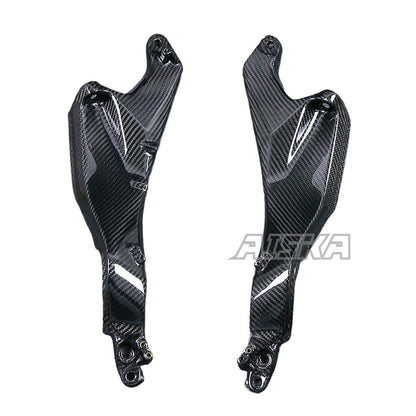 AISKA Full 3K Dry Carbon Fiber Motorcycle Rear Seat Side Plate Panels Frame Fairings for Kawasaki Ninja H2 H2R 2015-2024