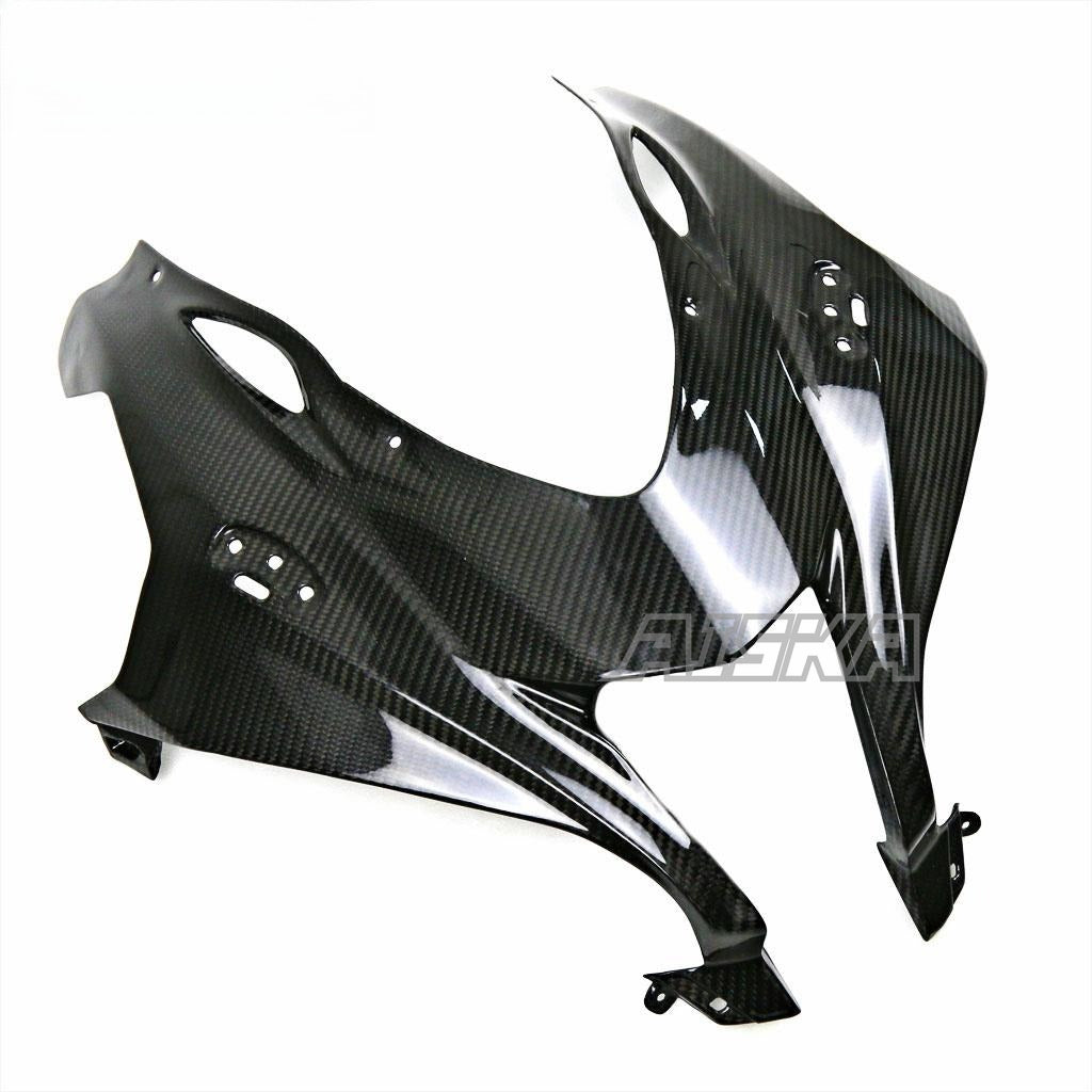 AISKA 3K Dry Carbon Fiber Motorcycle Front Fairing Headlight Nose Panel Cover for Kawasaki Ninja ZX10R ZX-10R 2016-2020