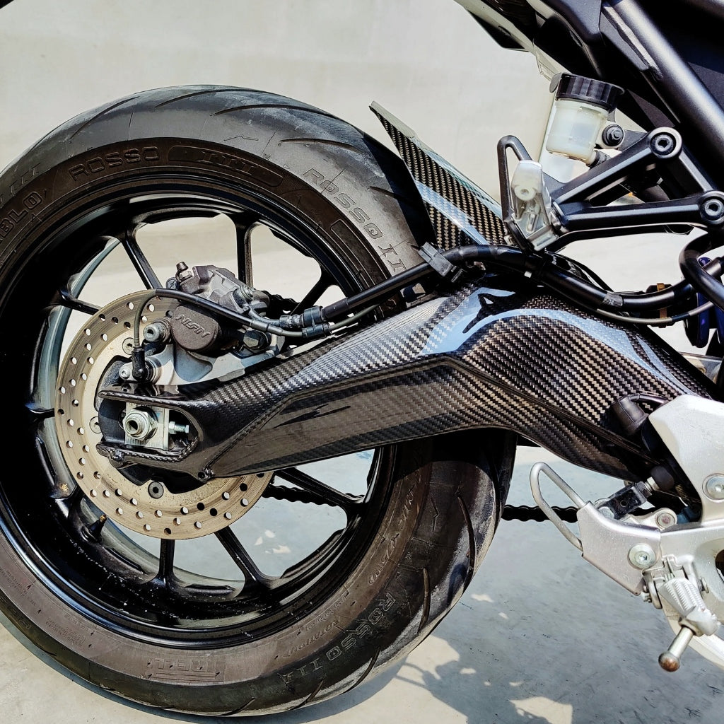 AISKA 100% 3K Pure Carbon Fiber Motorcycle Swingarm Cover Panel Protector Guard for Yamaha MT09 FZ09 2014-2020
