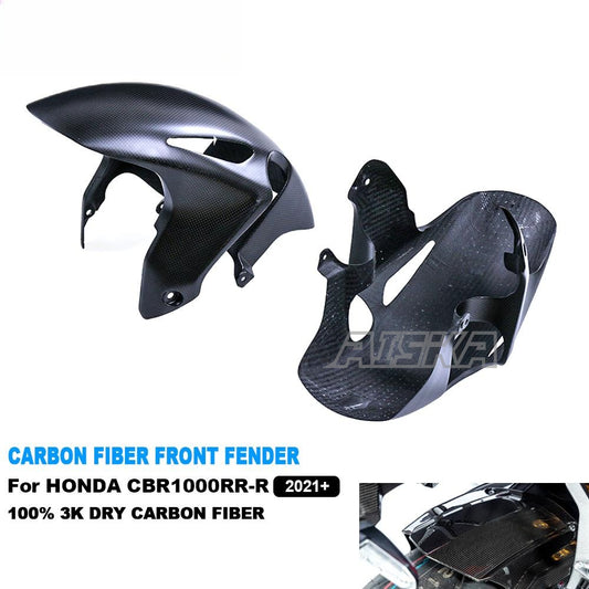 AISKA Carbon Fiber Motorcycle Front Wheel Mud Flap Splash Front Fender Hugger Mudguard for Honda CBR1000RR-R 2021 2022 2023 2024