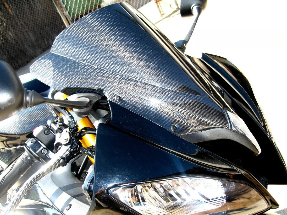 AISKA R6 Carbon Fiber Front Windshield Motorcycle 3K Full Carbon Fibre Windscreen Wind Fairings Kit for Yamaha R6 2008-2015