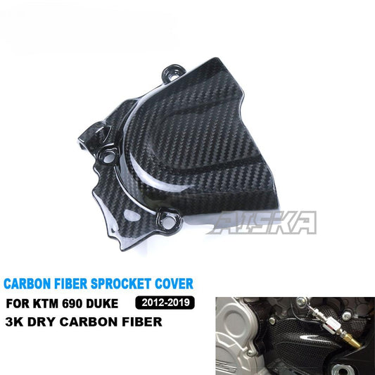 AISKA 690 Duke 3K Dry Carbon Fiber Parts Accessories Fairing Motorcycle Sprocket Cover for KTM 690 Duke 2012-2019