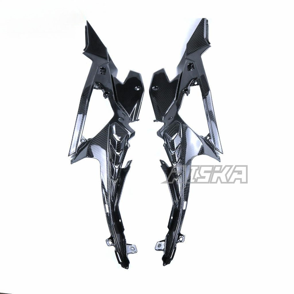 AISKA 3K Dry Carbon Fiber Motorcycle Side Upper Frame Inner Cover Panel Fairing for Kawasaki Ninja ZX-25R 2020-2024