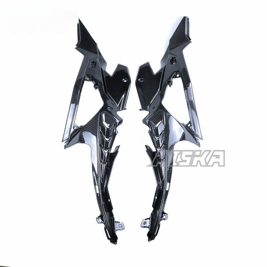 AISKA 3K Dry Carbon Fiber Motorcycle Side Upper Frame Inner Cover Panel Fairing for Kawasaki Ninja ZX-25R 2020-2024