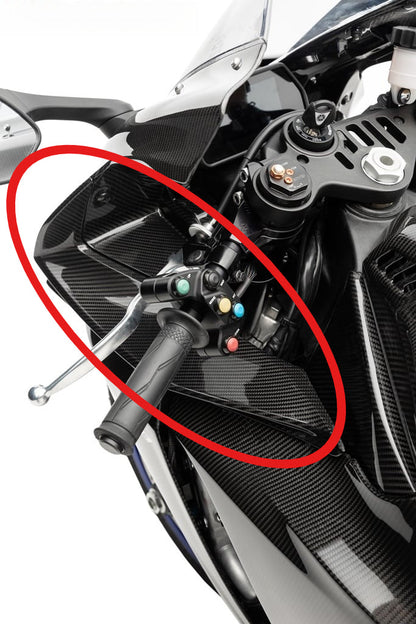 AISKA Carbon Fiber Dashboard Air Intake Cover Fairing Motorcycle Dashboard Side Panels for Yamaha R1 2020-2025