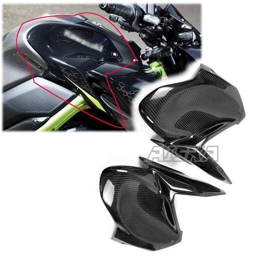 For Kawasaki Z900 Carbon Fiber Front Tank Covers Trim Guards Side Trim Protectors Panels Motorcycle Accessories 2017 2018 2019