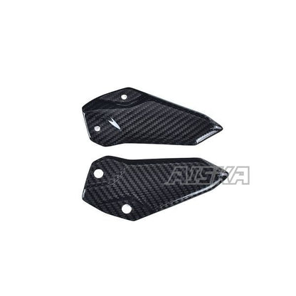 AISKA 3K Dry Carbon Fiber Motorcycle Heel Guard Rearset Plate Foot Peg Protector for Kawasaki Ninja ZX-25R 2020-2024
