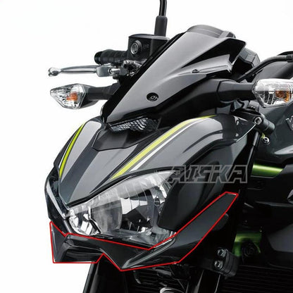 AISKA 3K Dry Carbon Fiber Motorcycle Accessories Front Beak Nose Cone Extension Fairing for Kawasaki Z900 2017 2018 2019