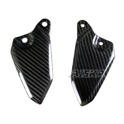 AISKA 3K Dry Carbon Fiber Motorcycle Rear Footrest Wing Protector Rearset Heel Plate Guards for Kawasaki Z900RS 2018-2024